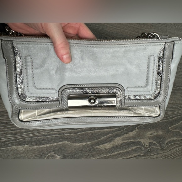 Coach Kristen Willow Leather Shoulder Bag in Gray - Picture 6 of 14